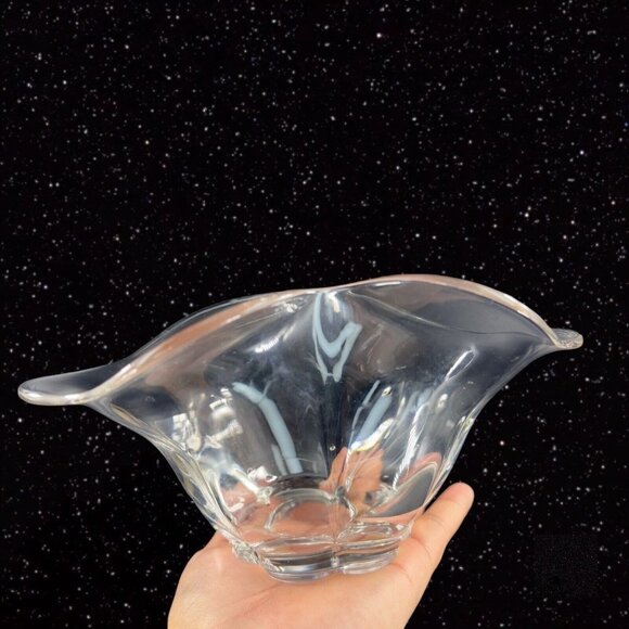 DUNCAN & MILLER Clear Canterbury Centerpiece Crimped Bowl Dish Wavy Top Vintage - Picture 6 of 16